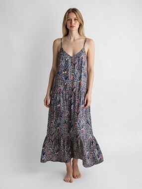 Knox Rose Floral Dress - Blue and Orange